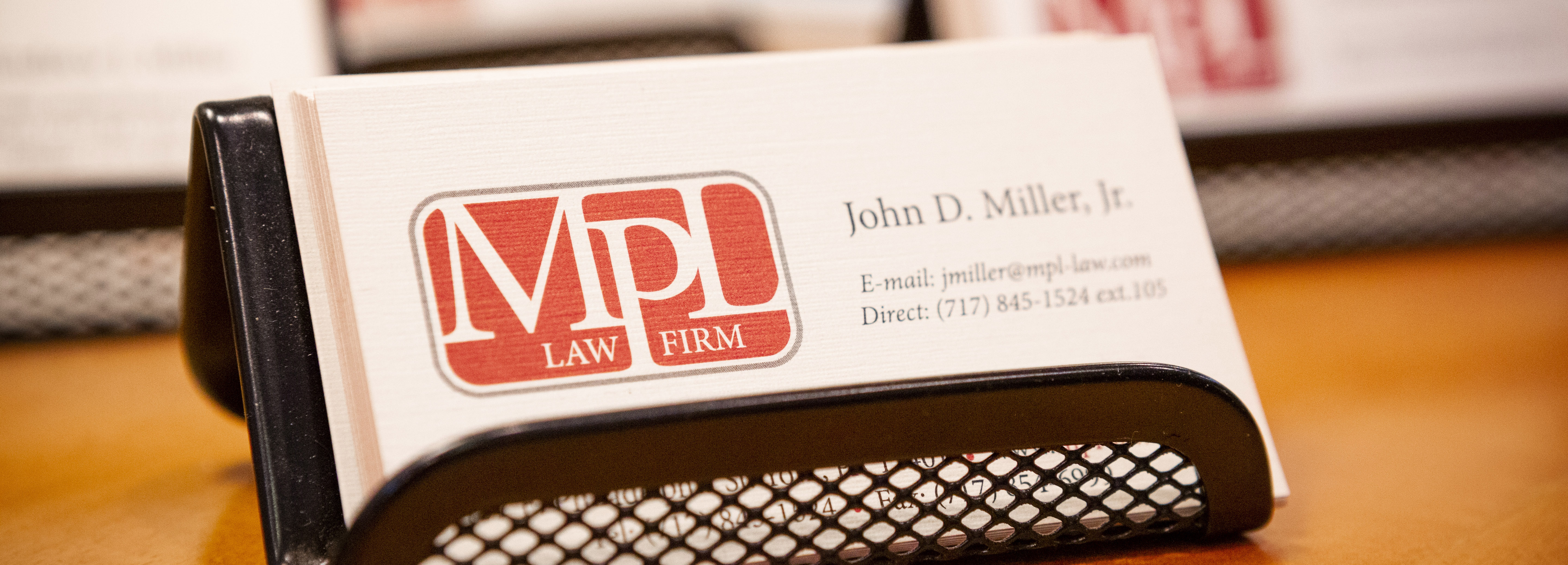 MPL Law Business Card on Desk