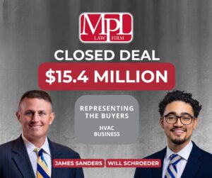 MPL closing a 15 million dollar hvac deal